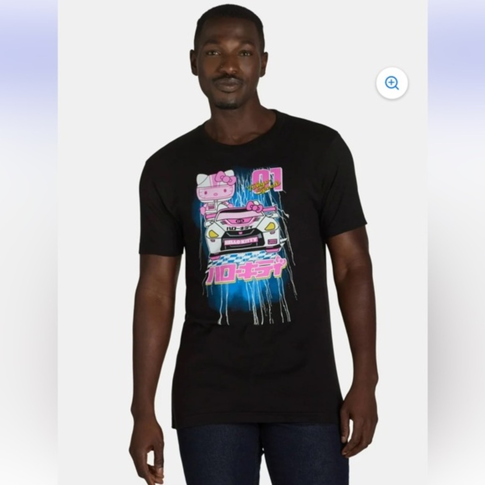 Hello Kitty Tokyo Speed Racing Tee Black Pink